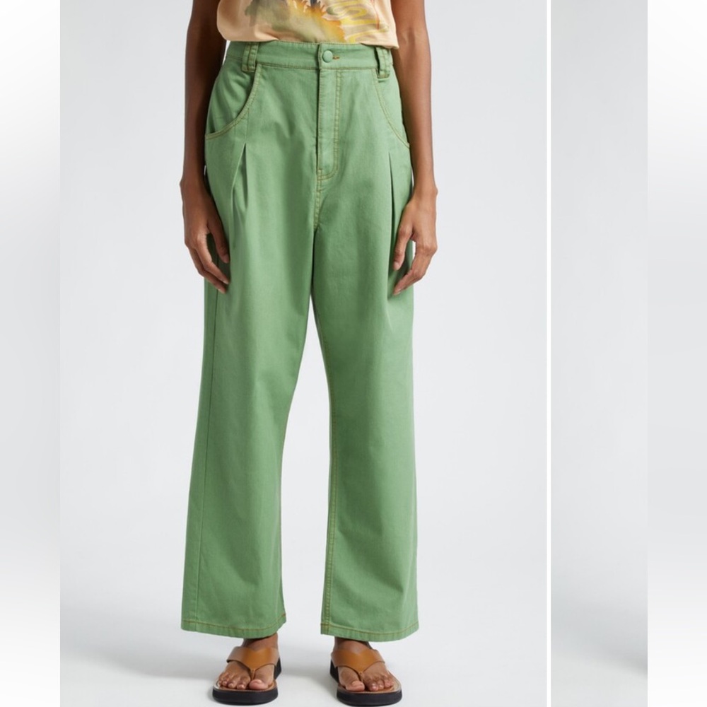 Farm Rio High Waist Pleat Wide Leg Pants